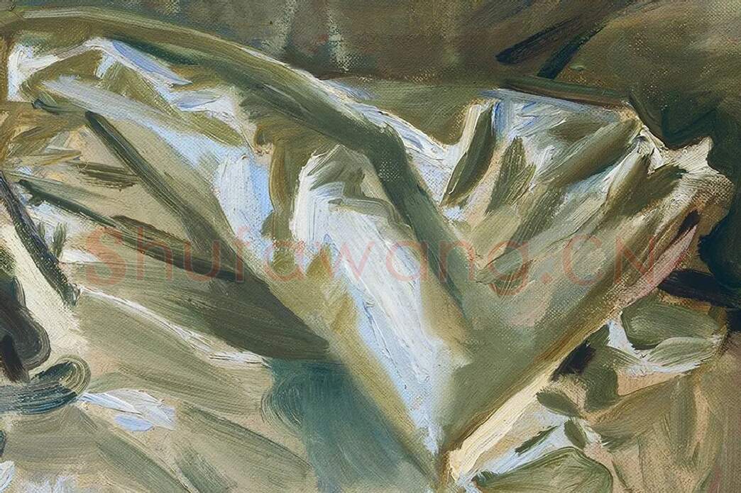萨金特油画作品《休息》局部 (3)