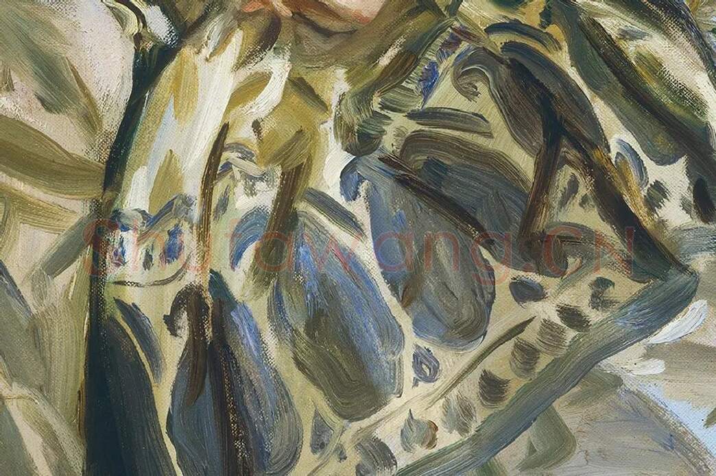 萨金特油画作品《休息》局部 (4)