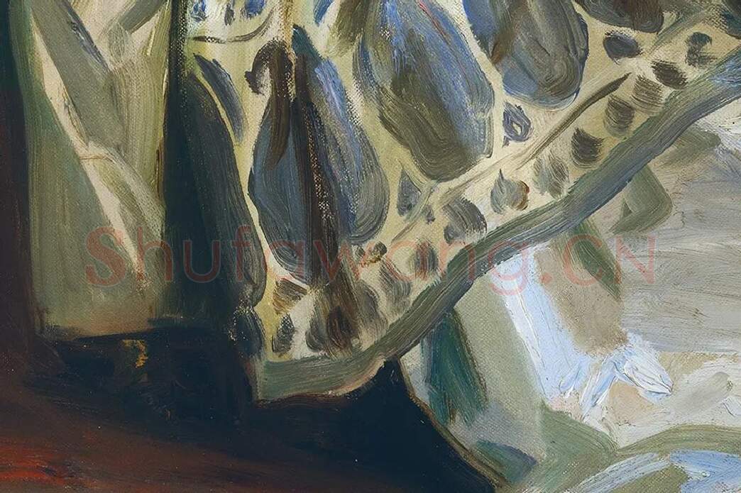 萨金特油画作品《休息》局部 (6)