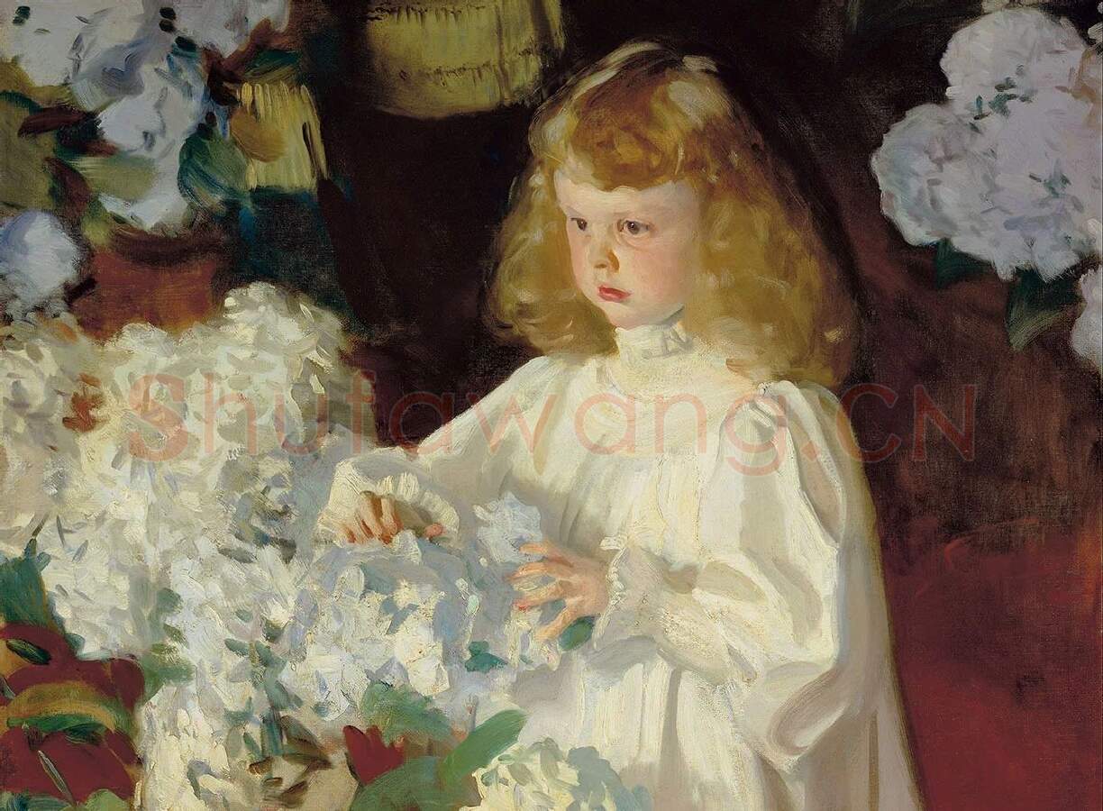 萨金特油画小女孩肖像作品《Helen-Sears》_02