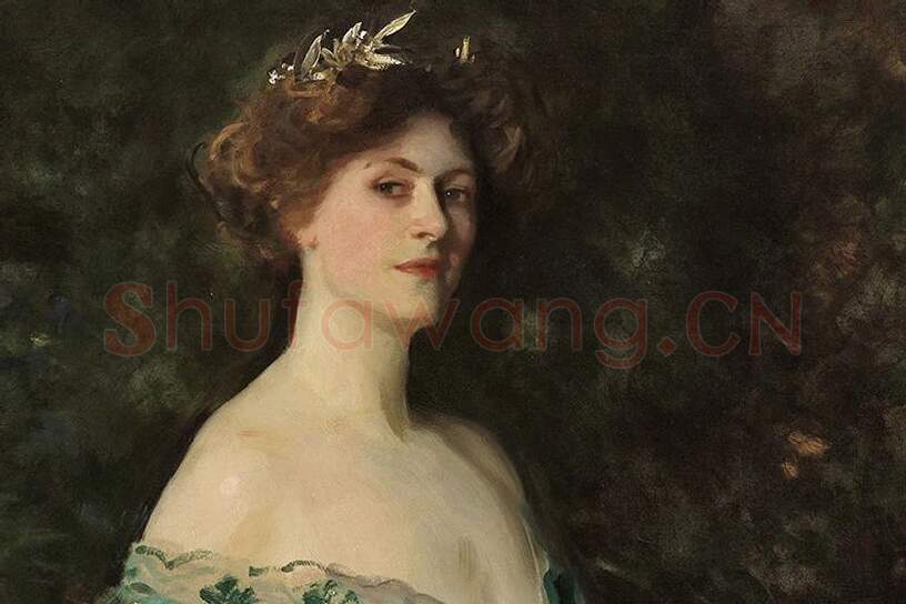 萨金特油画人物肖像《萨瑟兰公爵夫人》局部 (1)