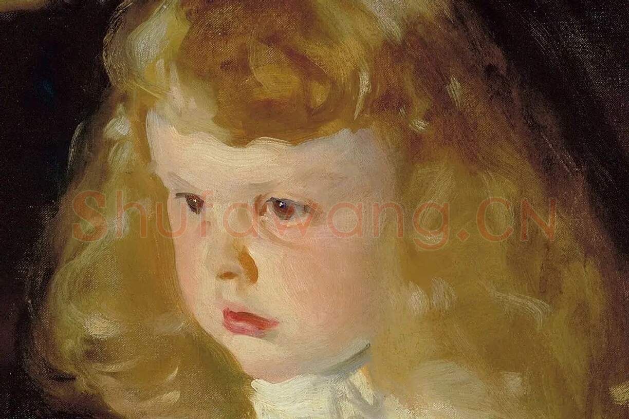 萨金特油画作品小女孩肖像《Helen Sears》局部 (1)