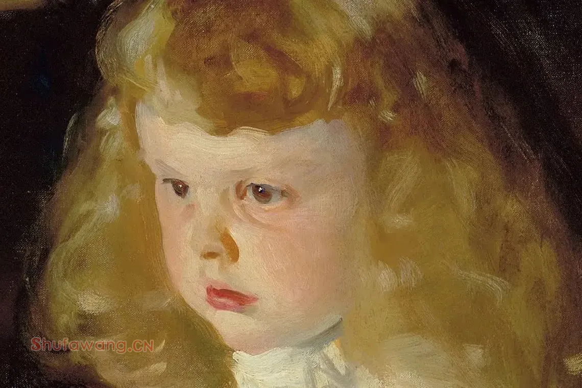 萨金特油画作品小女孩肖像《Helen Sears》局部 (1)