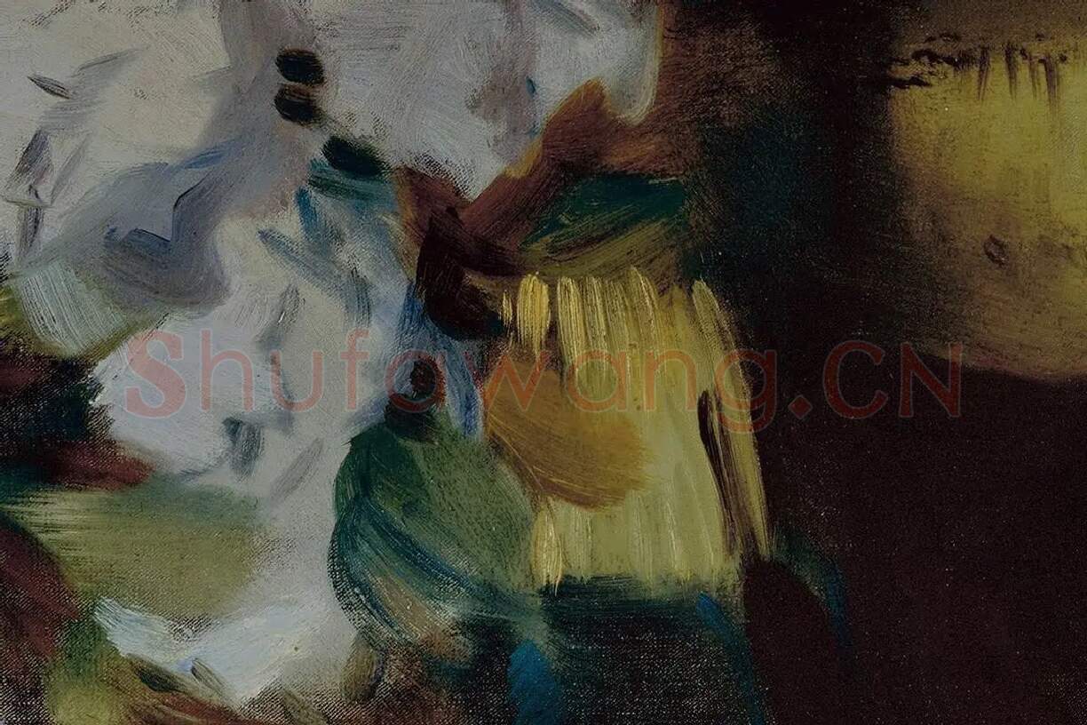 萨金特油画作品小女孩肖像《Helen Sears》局部 (2)