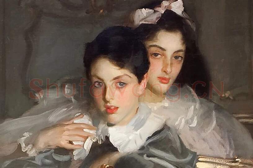 萨金特肖像画作品《卡尔·迈耶夫人和她的两个孩子》局部 (2)