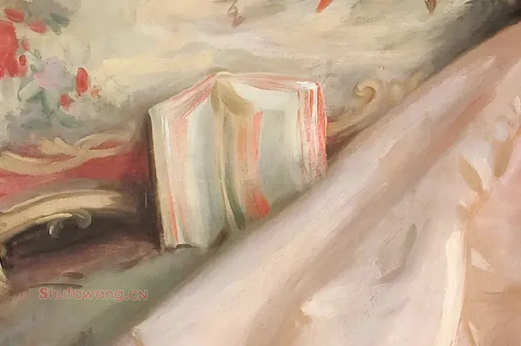 萨金特肖像画作品《卡尔·迈耶夫人和她的两个孩子》局部 (4)