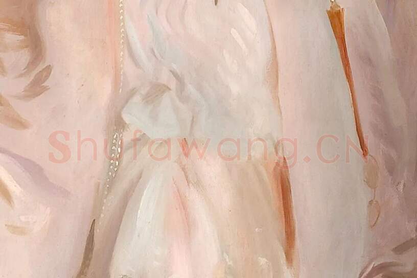 萨金特肖像画作品《卡尔·迈耶夫人和她的两个孩子》局部 (5)