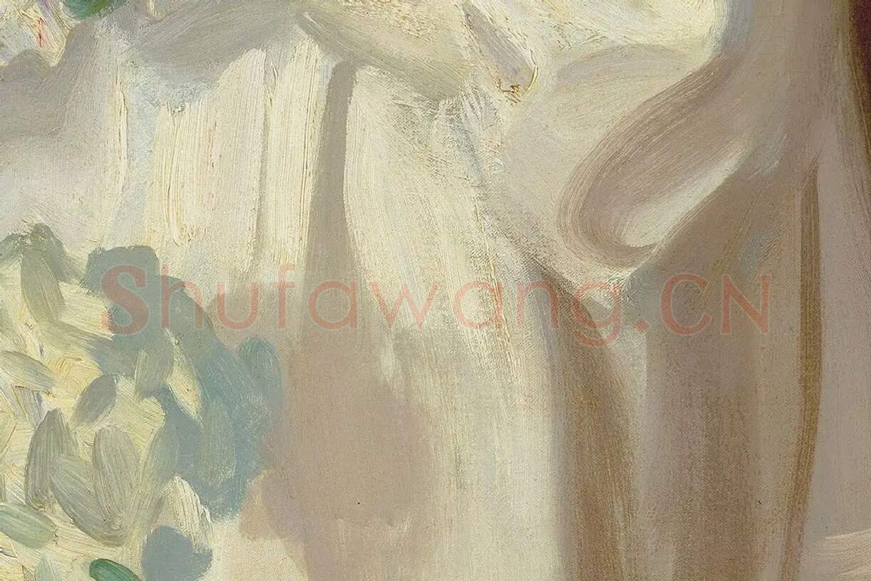 萨金特油画作品小女孩肖像《Helen Sears》局部 (8)