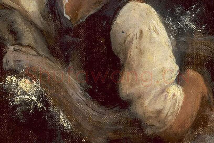 萨金特油画作品《卡普里女孩》局部 (2)