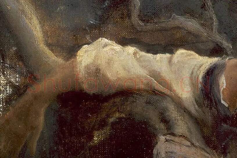 萨金特油画作品《卡普里女孩》局部 (3)