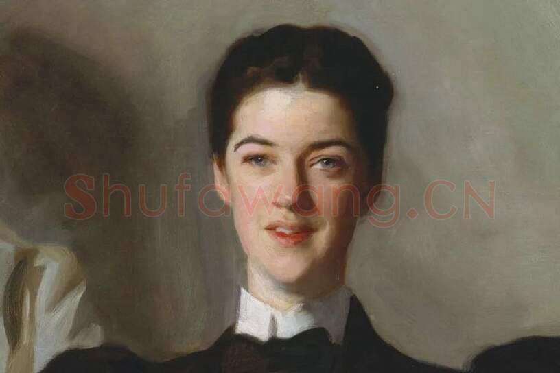 萨金特油画肖像《斯托克斯夫妇》局部 (1)