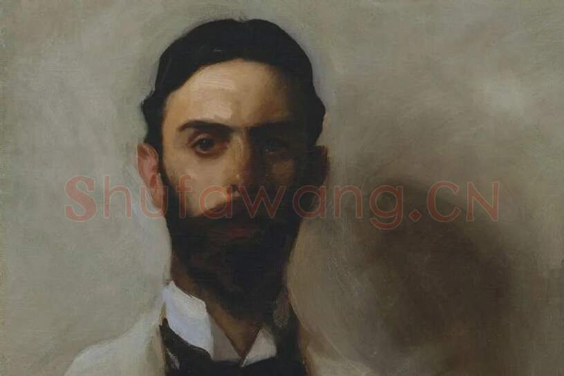 萨金特油画肖像《斯托克斯夫妇》局部 (2)