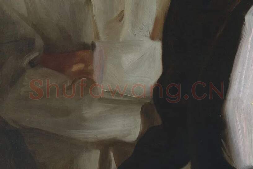萨金特油画肖像《斯托克斯夫妇》局部 (4)