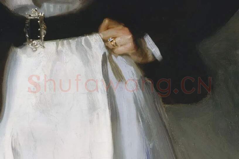 萨金特油画肖像《斯托克斯夫妇》局部 (5)