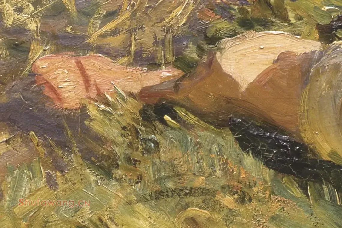 萨金特印象派风格油画作品《钓鱼的男人》 (4)