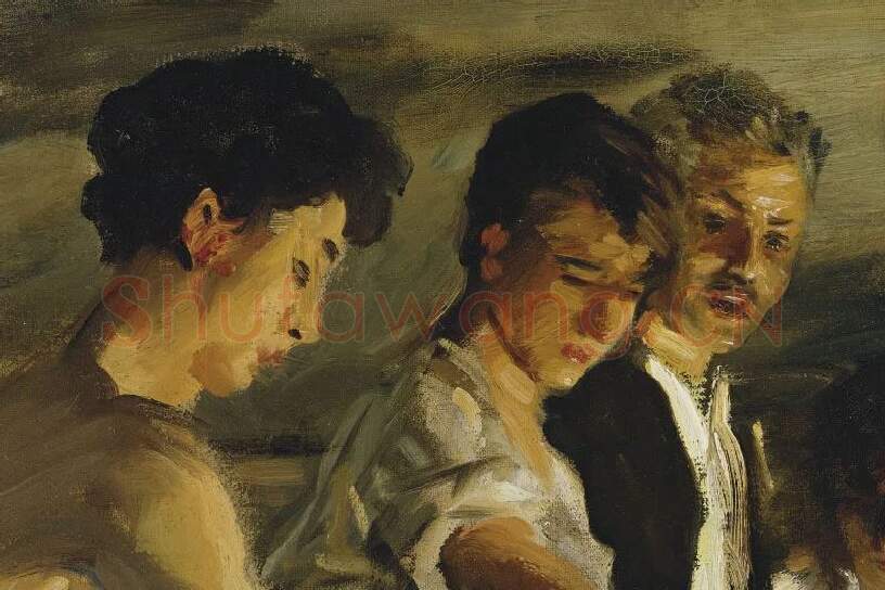 萨金特油画作品《木偶戏》局部 (1)