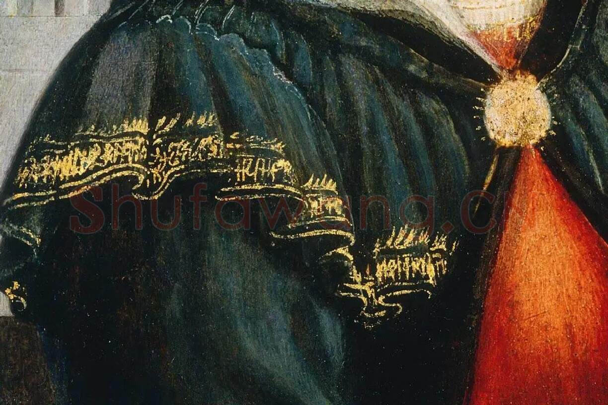 波提切利宗教画《圣母子和天使》局部 (7)