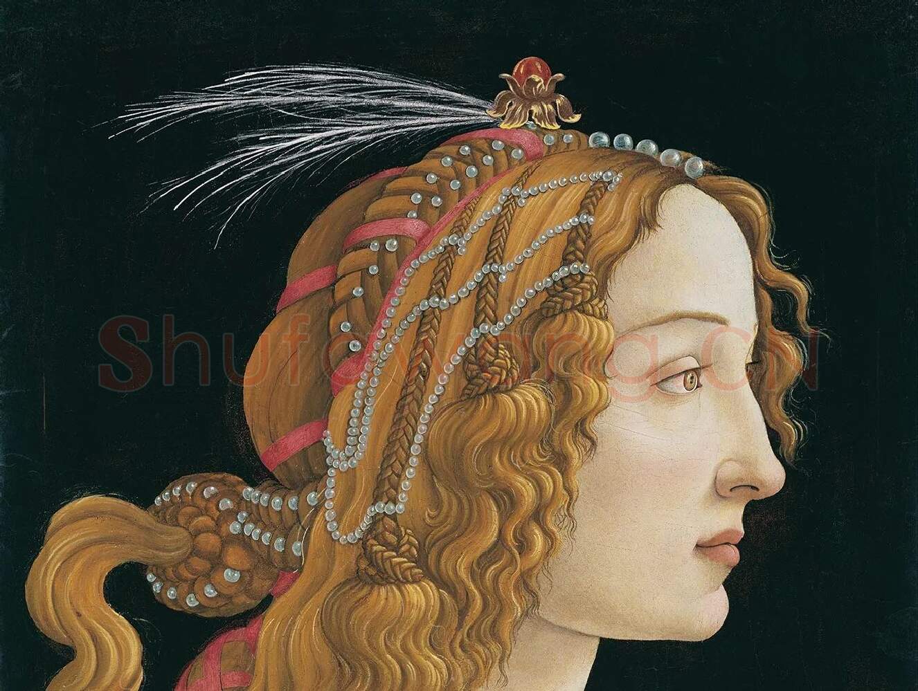 波提切利作品《西蒙内塔·韦斯普奇》肖像画_01