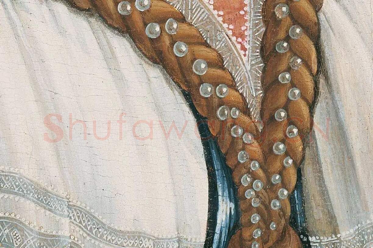 波提切利肖像画作品《西蒙内塔·韦斯普奇》局部 (7)