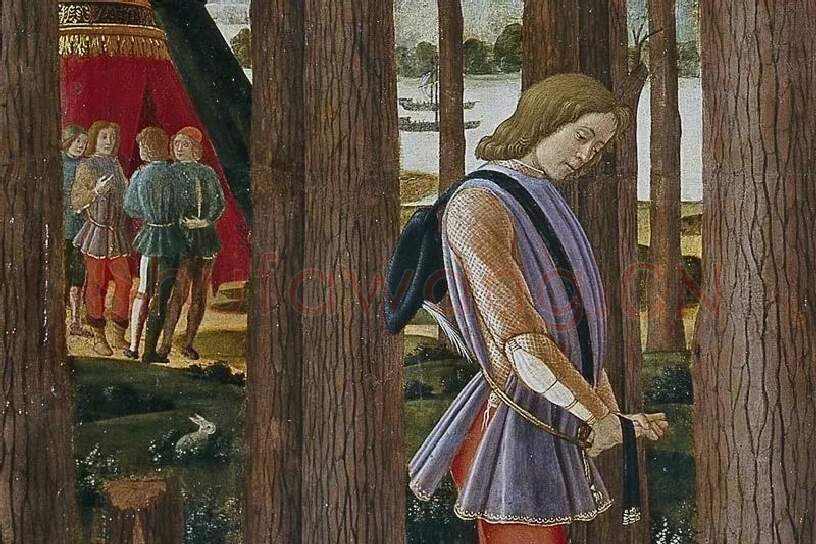 波提切利《纳斯塔吉奥故事》系列组画局部 (1)