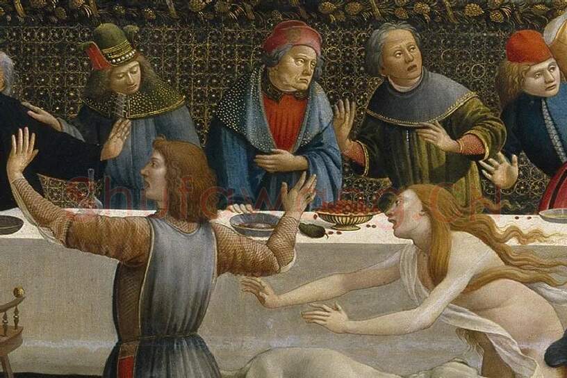 波提切利《纳斯塔吉奥故事》系列组画局部 (9)