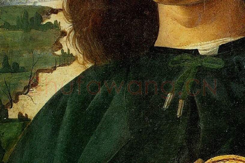 波提切利作品《一位手持老科西莫勋章的男人肖像》局部 (2)