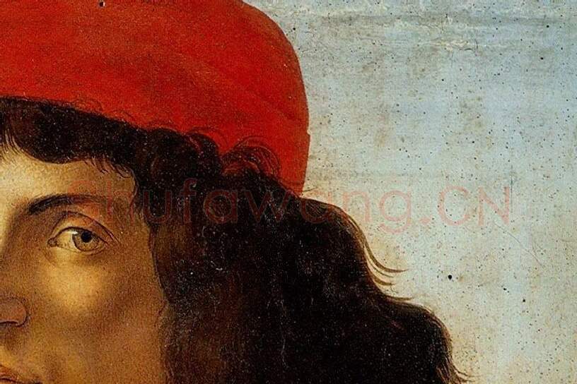 波提切利作品《一位手持老科西莫勋章的男人肖像》局部 (3)