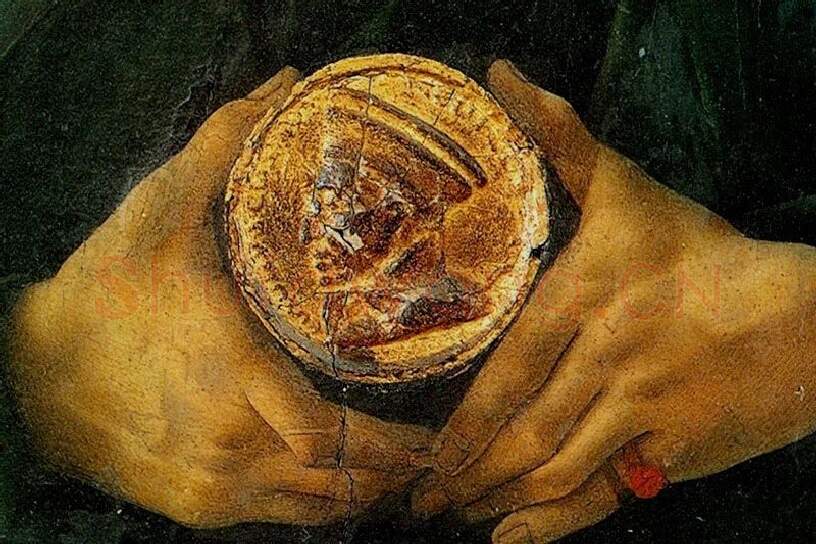 波提切利作品《一位手持老科西莫勋章的男人肖像》局部 (4)