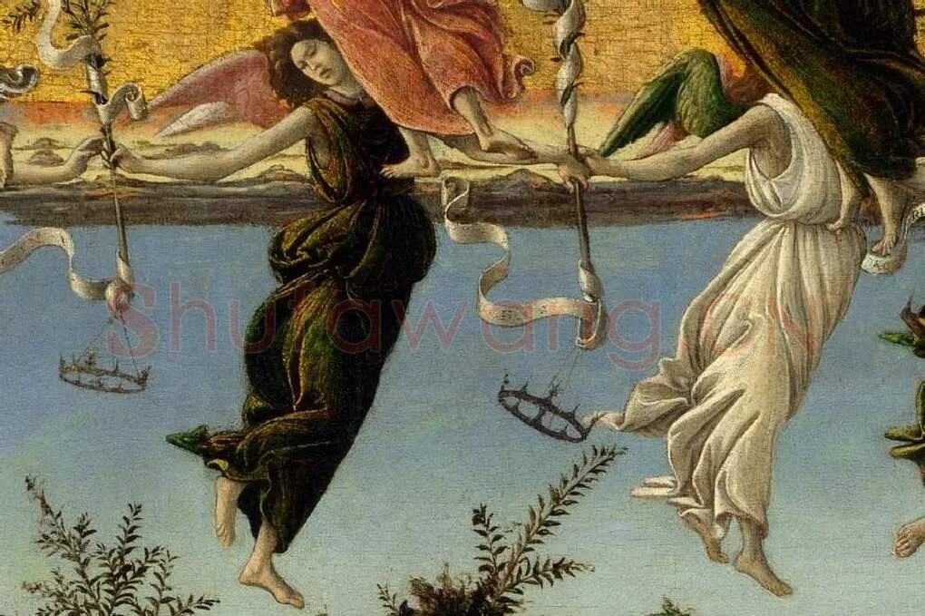 波提切利作品《神秘的耶稣诞生》局部 (4)