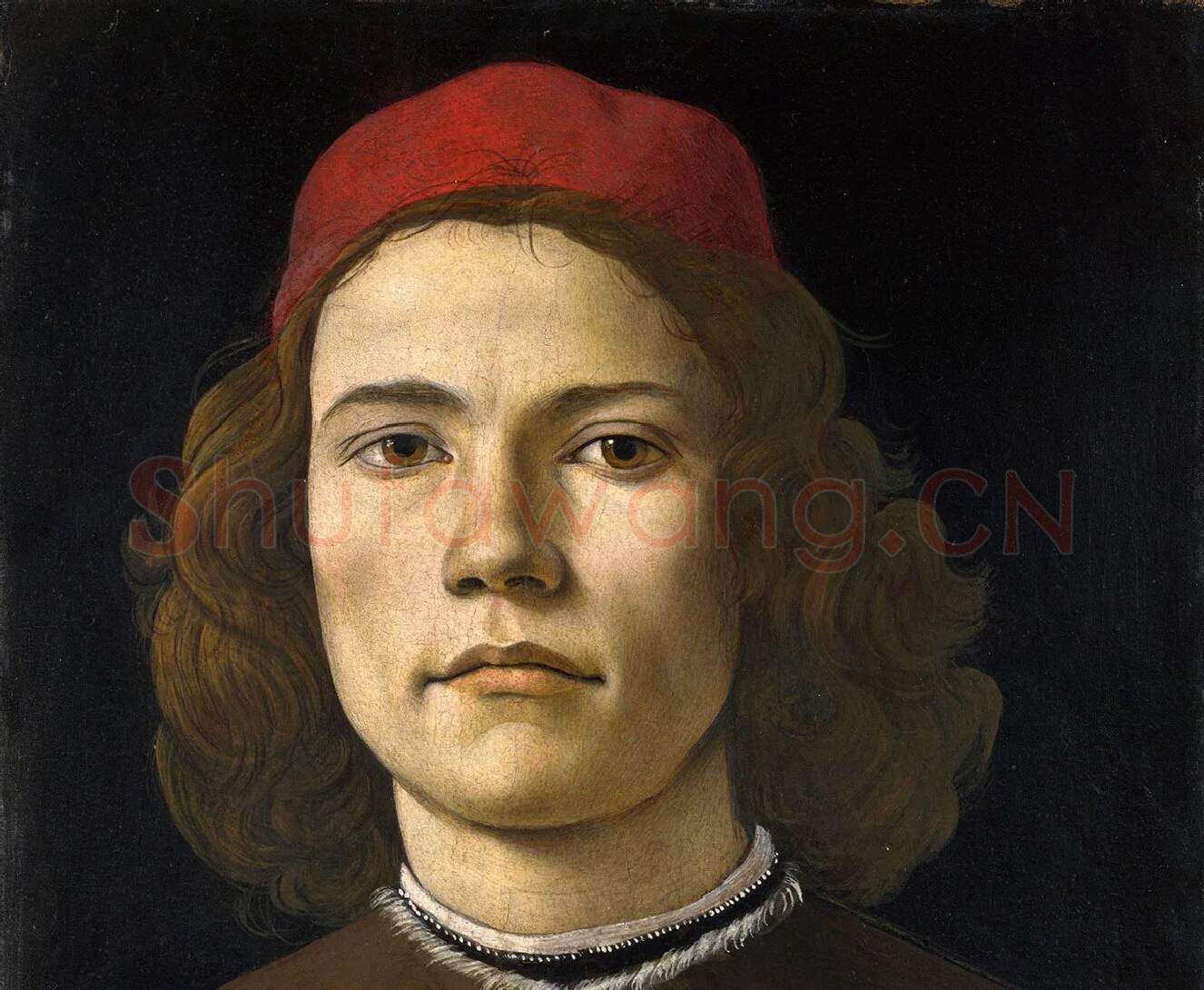 波提切利作品《年轻男子的肖像画》_01