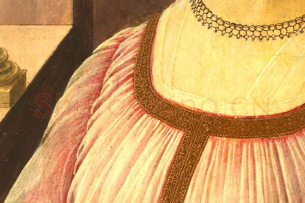 波提切利肖像画作品《班迪内利女士的肖像》局部 (4)