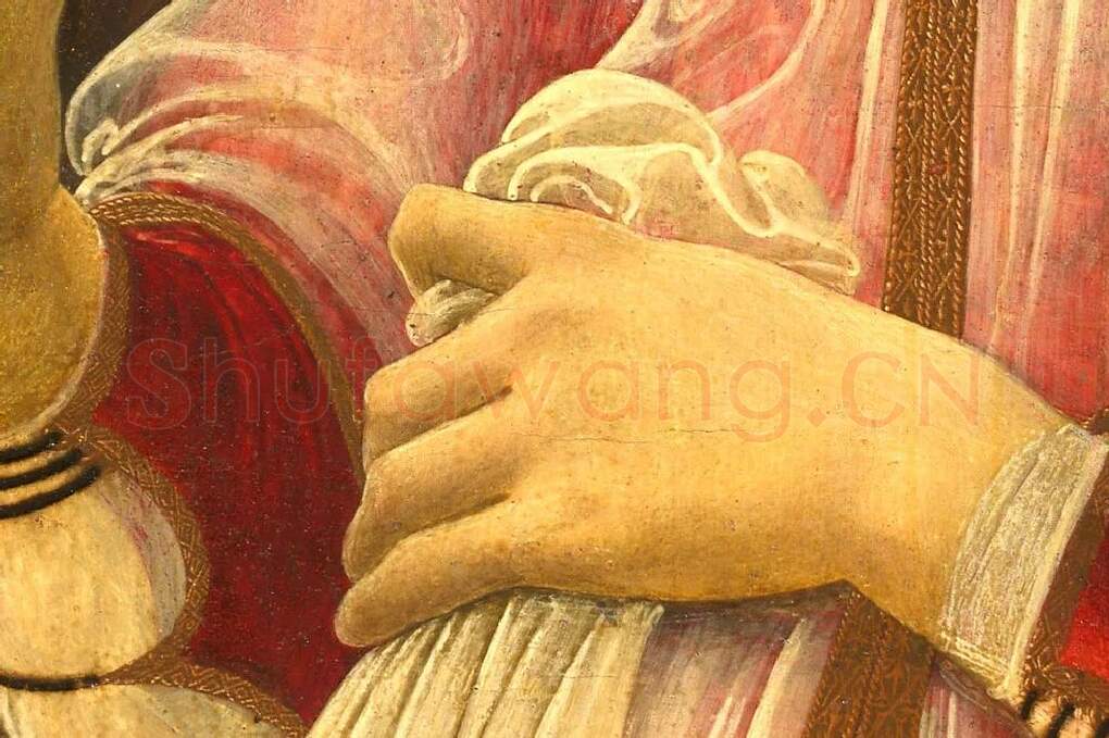 波提切利肖像画作品《班迪内利女士的肖像》局部 (5)