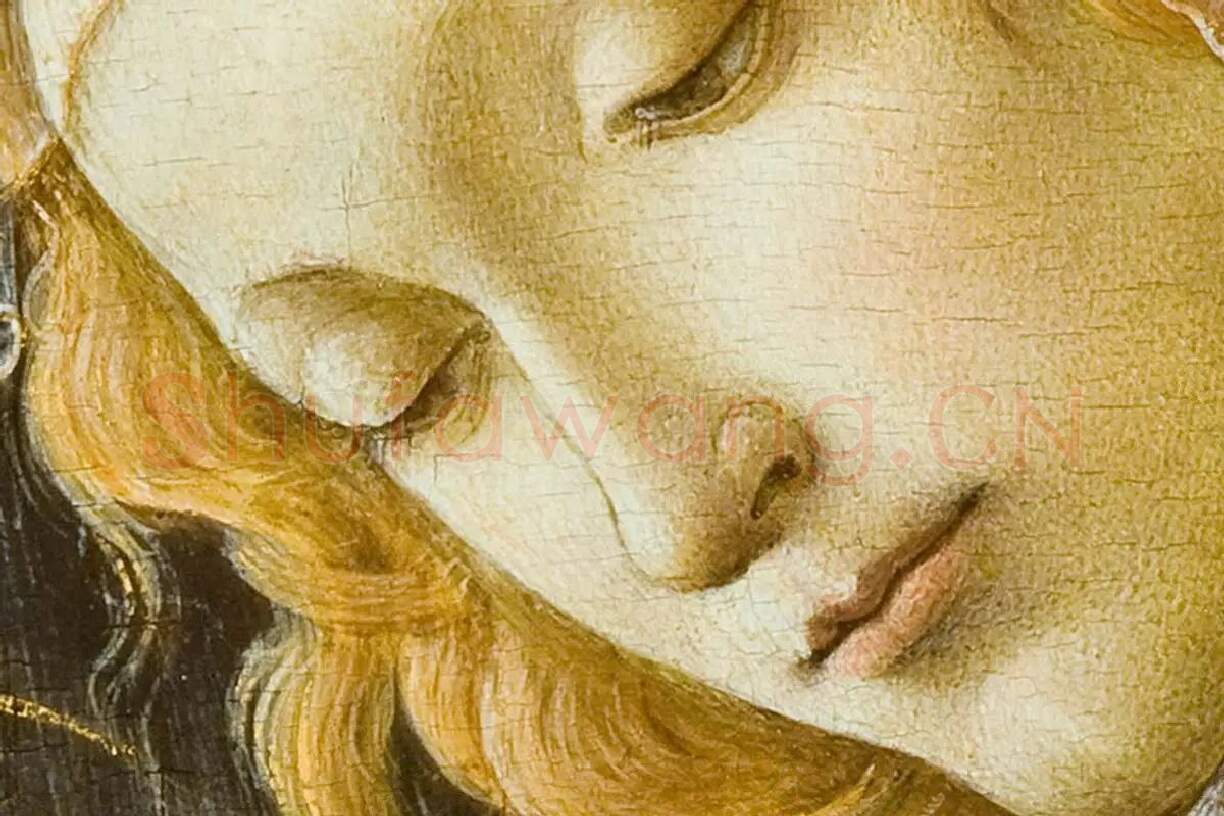 波提切利作品《读书圣母》局部 (1)