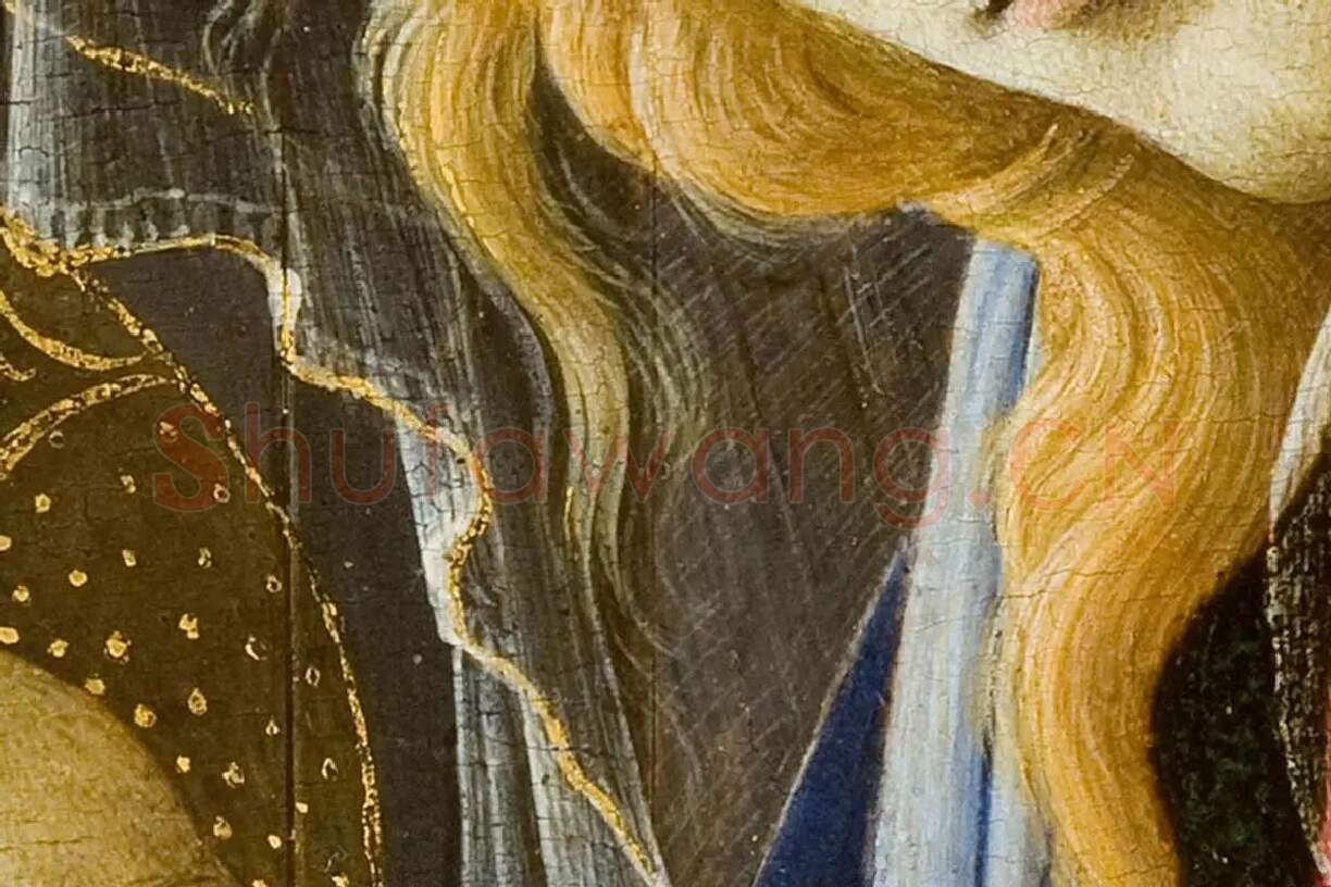 波提切利作品《读书圣母》局部 (4)