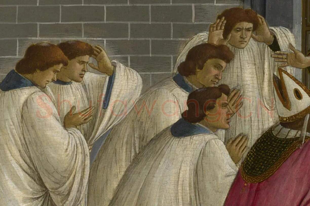 波提切利作品《圣泽诺比乌斯的三大奇迹》局部 (3)