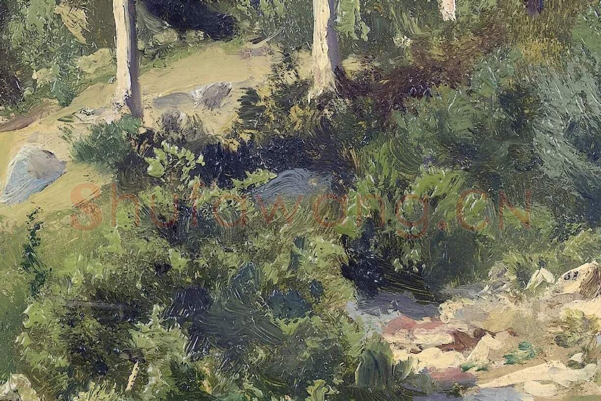 希施金松树林油画风景局部 (2)