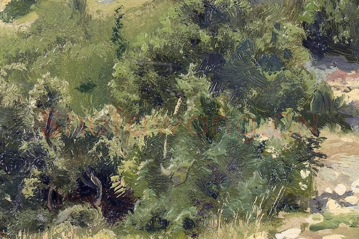 希施金松树林油画风景局部 (6)