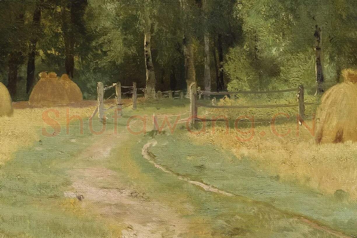 希施金油画农场风景画局部 (2)