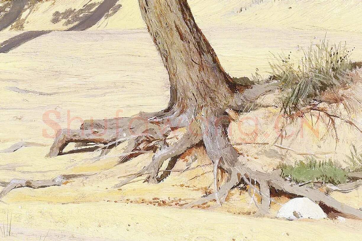 希施金油画松树风景局部 (5)