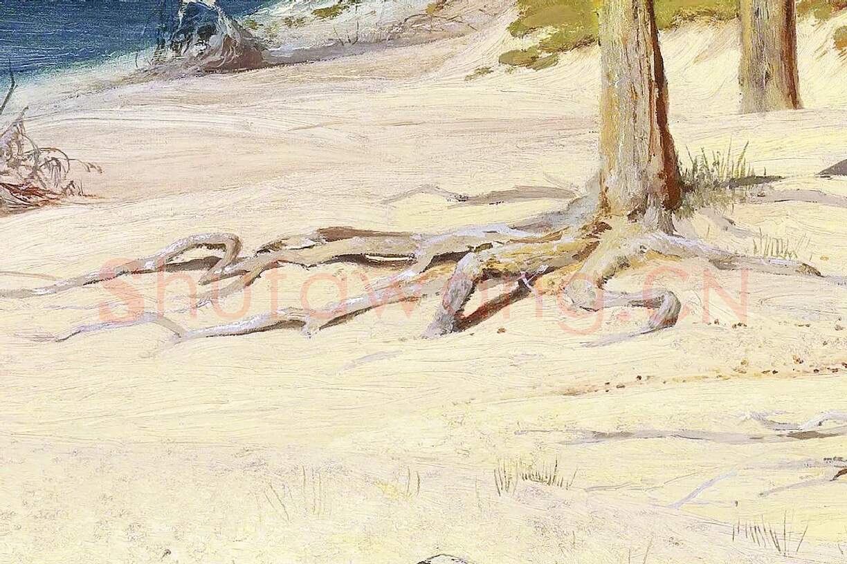 希施金油画松树风景局部 (6)