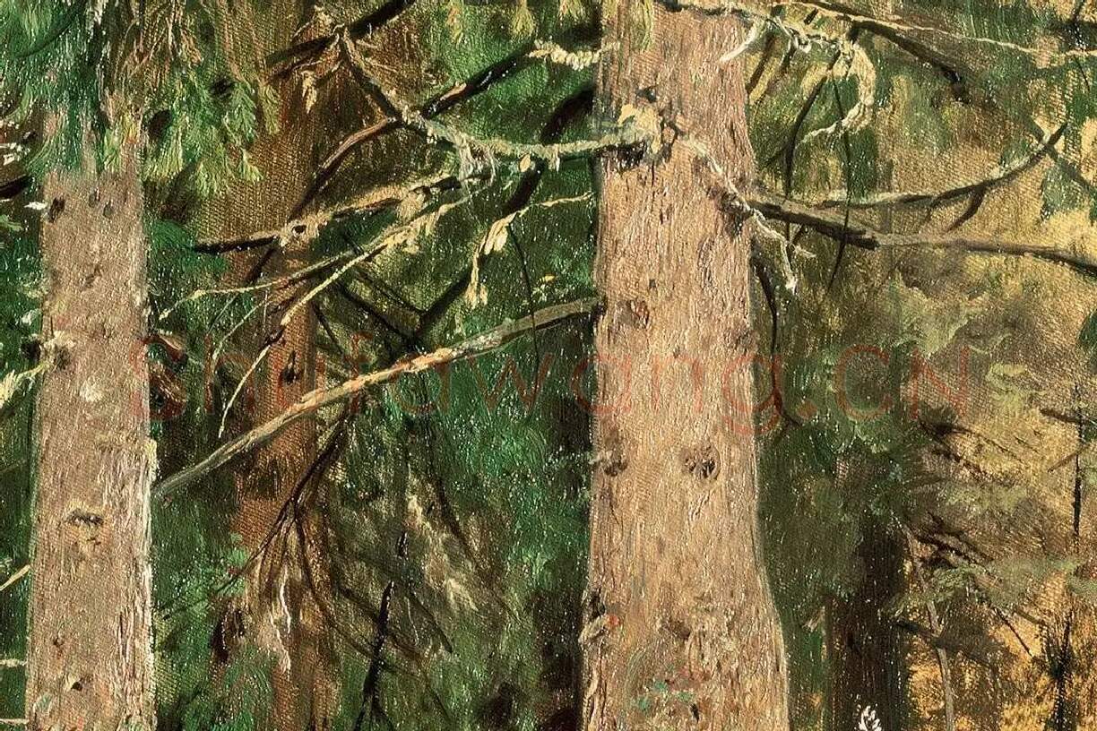 希施金油画树木树干局部 (4)