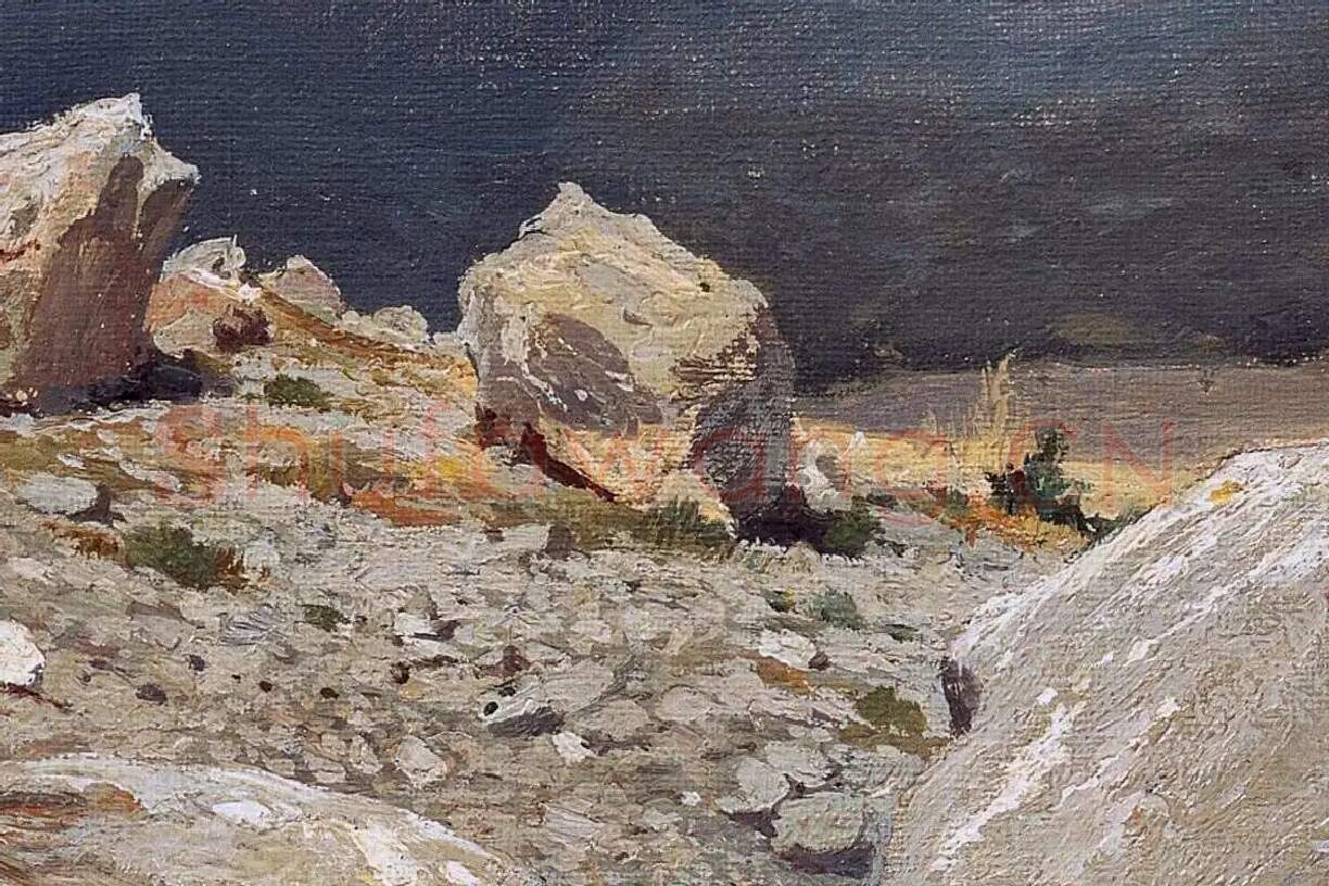 希施金风景作品 岩石与石头局部细节 (1)