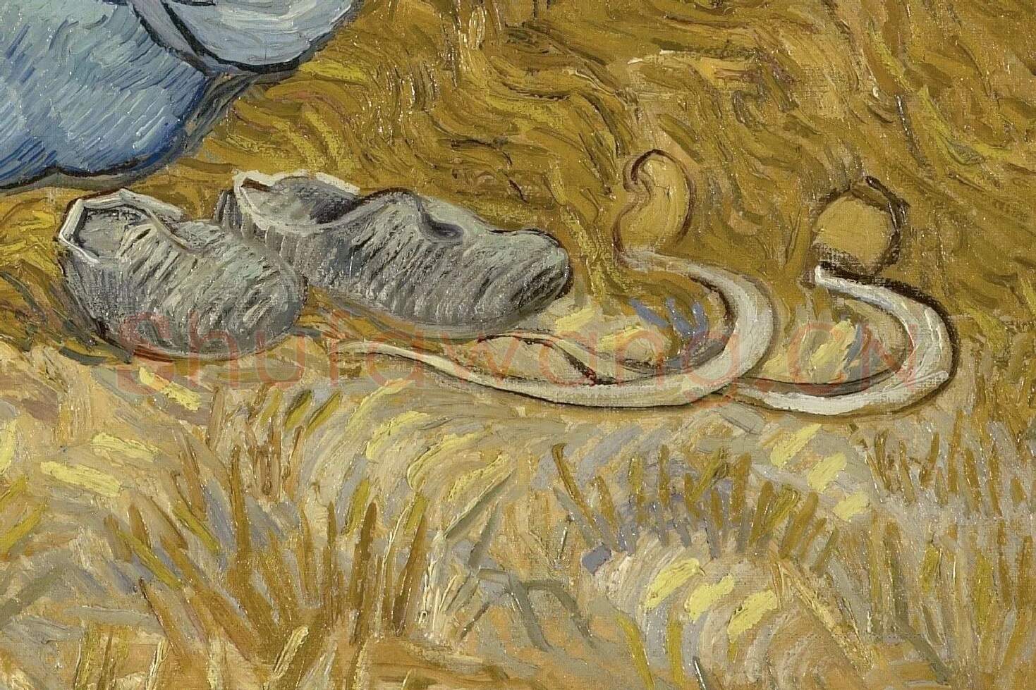 梵高《午睡》油画作品高清大图局部 (4)