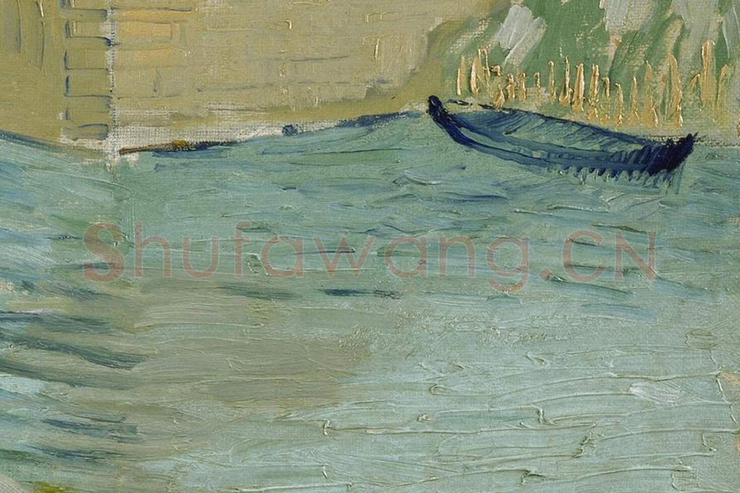梵高油画风景《朗格卢瓦桥》局部 (4)