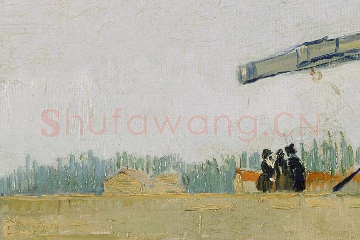 梵高油画风景《朗格卢瓦桥》局部 (5)