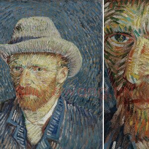 梵高油画作品《戴毡帽的自画像》