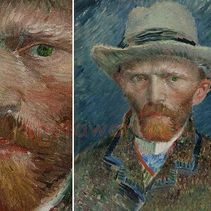 梵高作品《戴灰色毡帽的自画像》