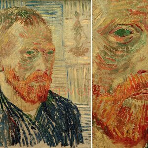 梵高1887年有浮世绘的自画像