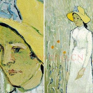 梵高作品《在麦田前的年轻女生》