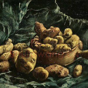 梵高作品《陶碗和土豆的静物》